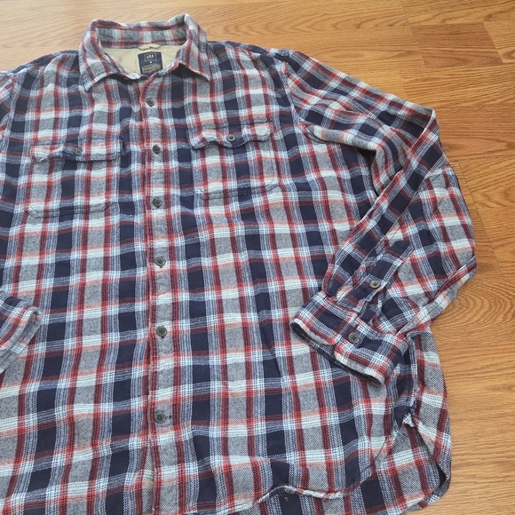 Gap Pendleton Plaid Flannel Shirt Men's Large Red Blue Button Up Outdoor Hike - Picture 3 of 11
